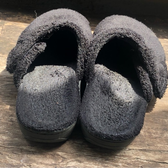 Vionic Indulge Gemma Plush Slip-On Mule Slide Black Faux Fur Slippers Size 5 - Picture 8 of 11